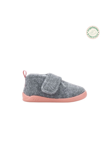 IGOR CALZADO RESPETUOSO INFANTIL HOMIE FIELTRO CIERRE VELCRO GRIS-ROSA W10308-383